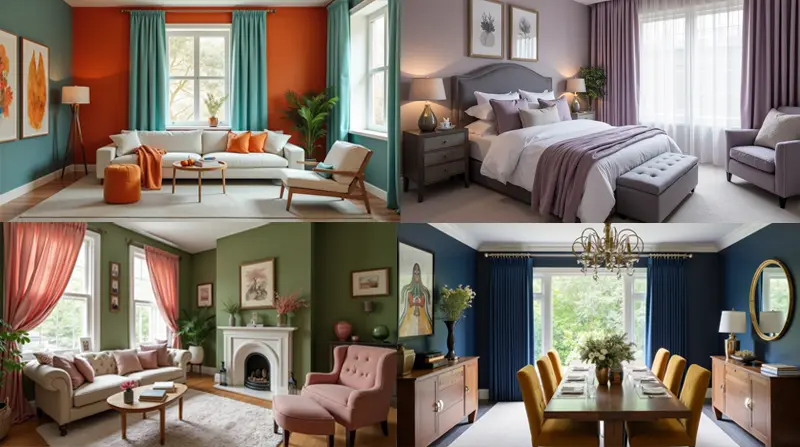 ترکیب رنگی متفاوت پرده ها