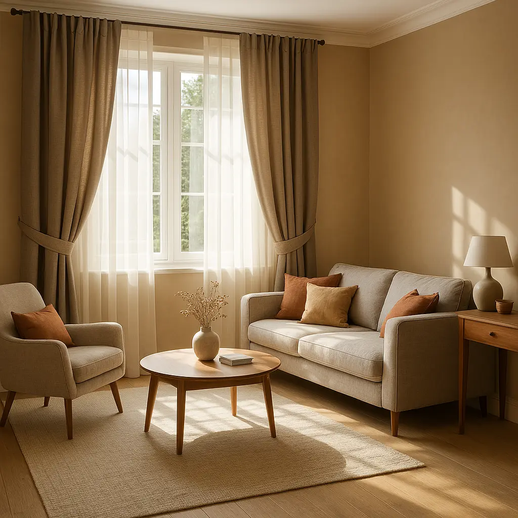 رنگ پرده ست با مبلمان