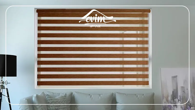 پرده زبرا طرح چوب