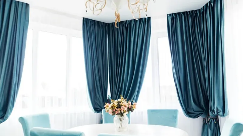 خرید پرده آبی