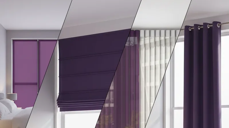 پرده بنفش اتاق خواب