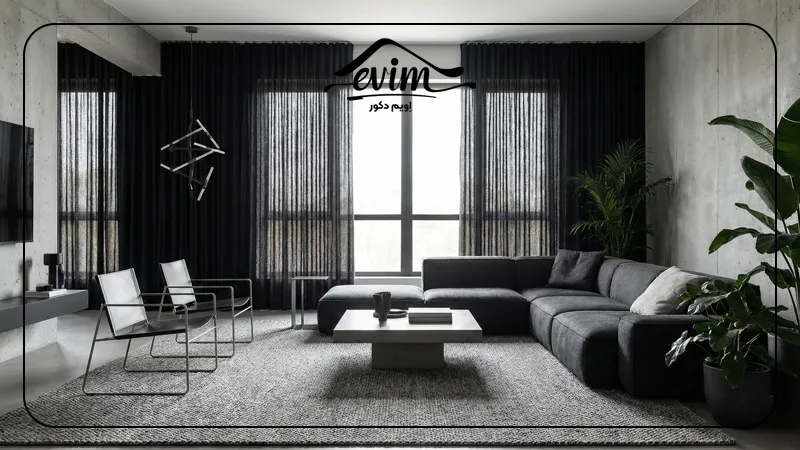 مشکی؛ انتخابی جسورانه و کاملاً مدرن ست شدن با فرش طوسی