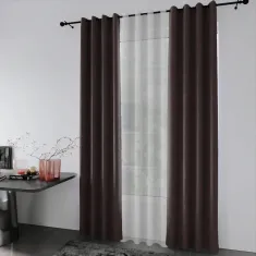 پرده پانچی مخمل رنگ قهوه ای سوخته
