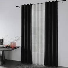 پرده پانچی مخمل رنگ مشکی