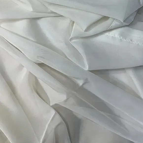 پرده حریر ساده شیری