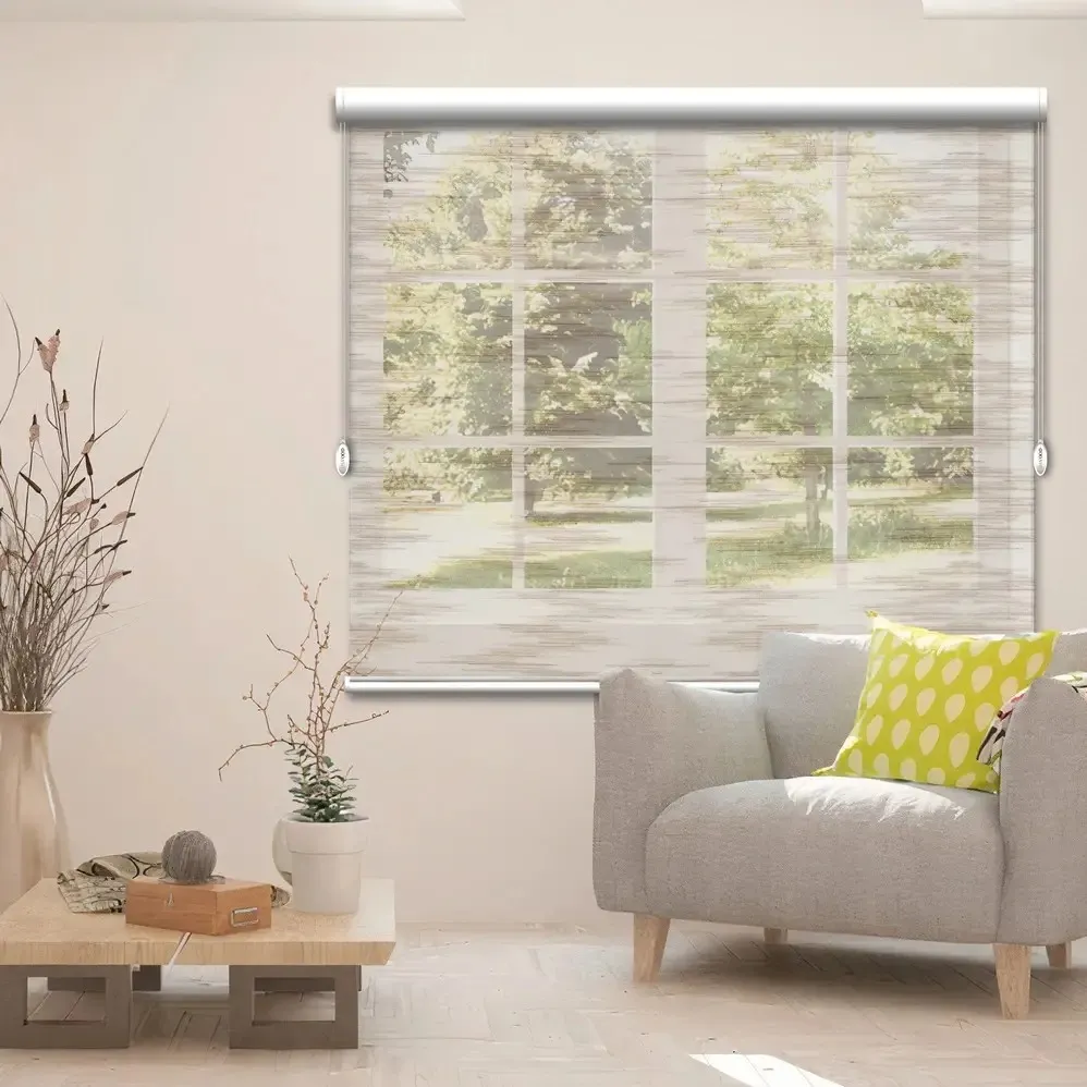 پرده شیدتور پتینه ژاکارد